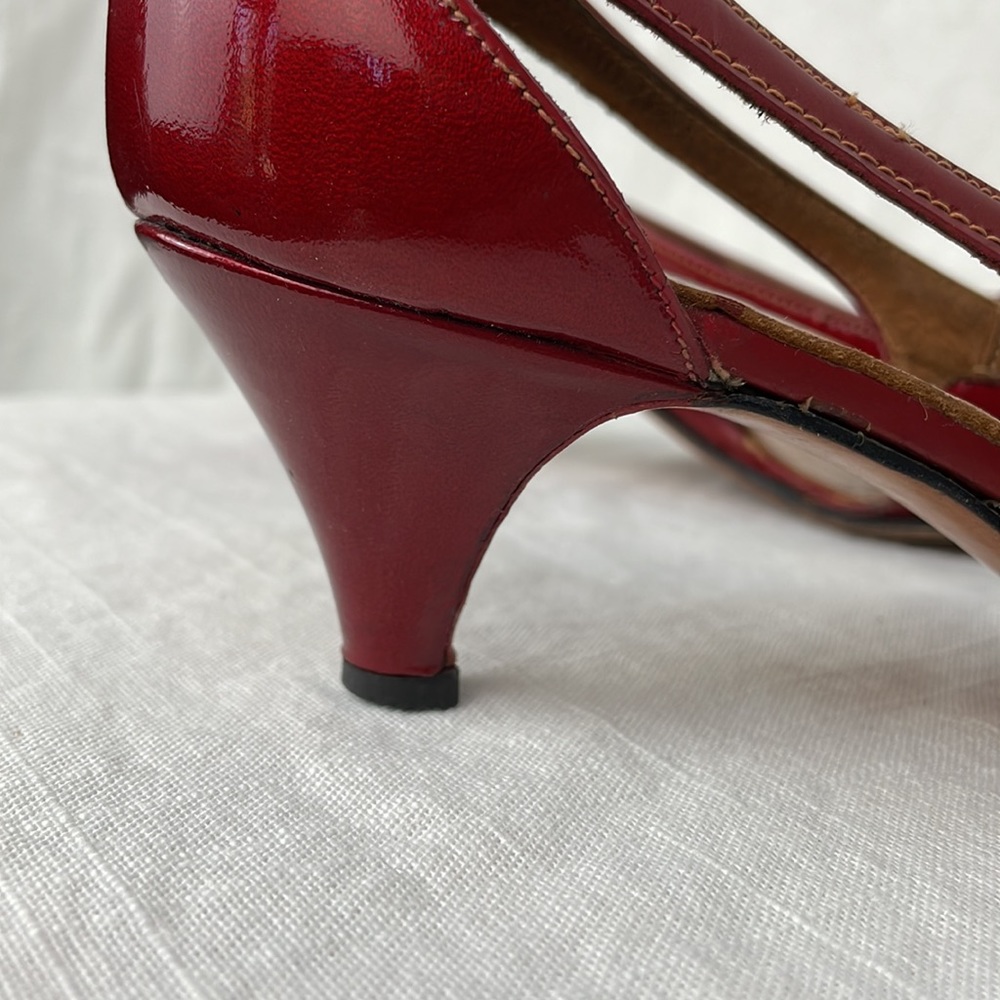 Rare Vintage Levinson’s Signature Collection Candy Apple Red Patent Shoes 60s - Picture 10 of 16